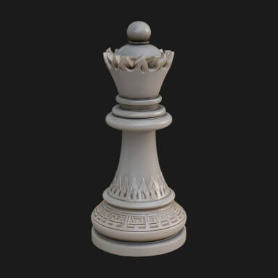 Ornate Chess Piece Statue Design 7 3D Print Model