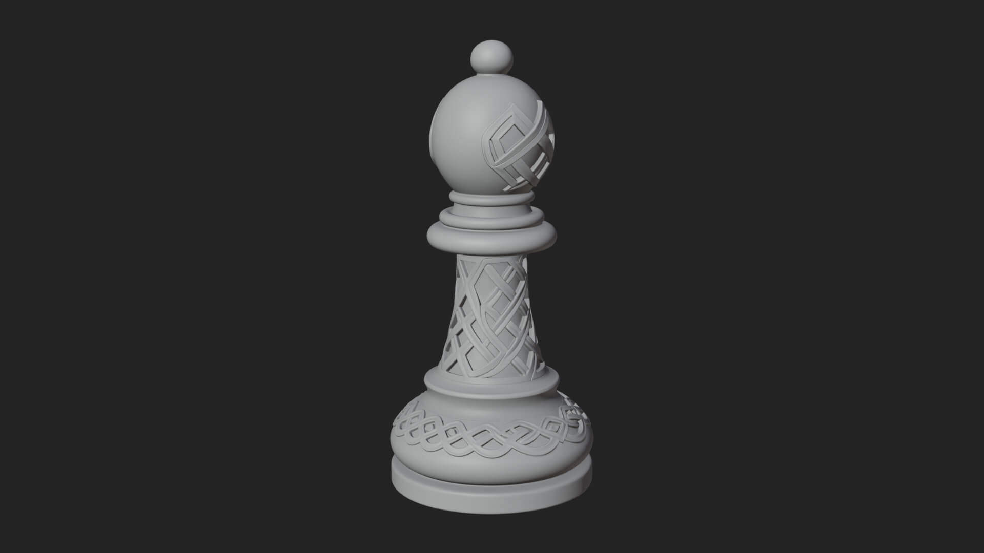Ornate Chess Piece Statue Design 70 3D Print Model 3D Model