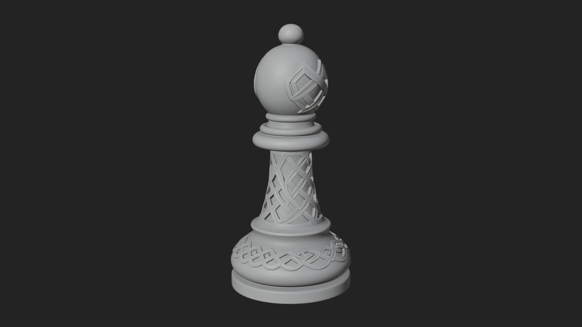 Ornate Chess Piece Statue Design 70 3D Print Model 3D Model