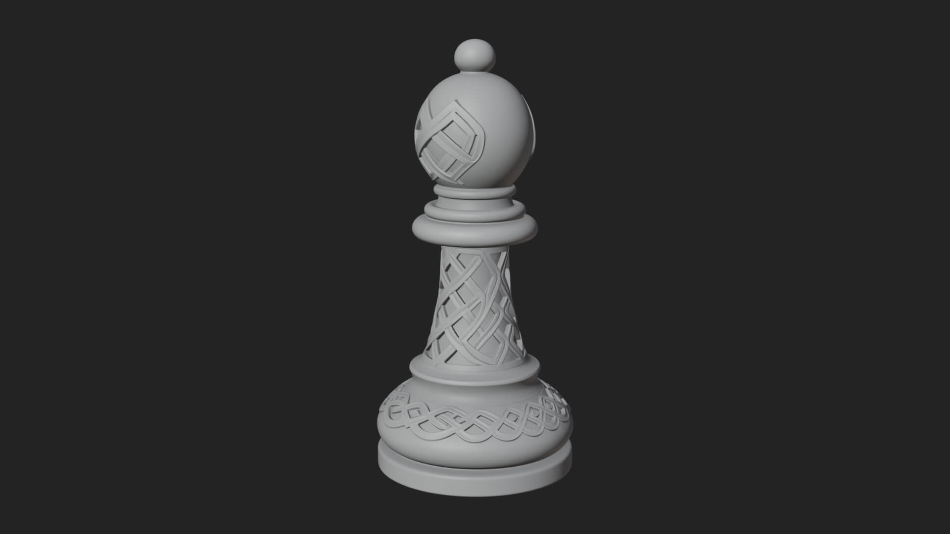 Ornate Chess Piece Statue Design 70 3D Print Model 3D Model
