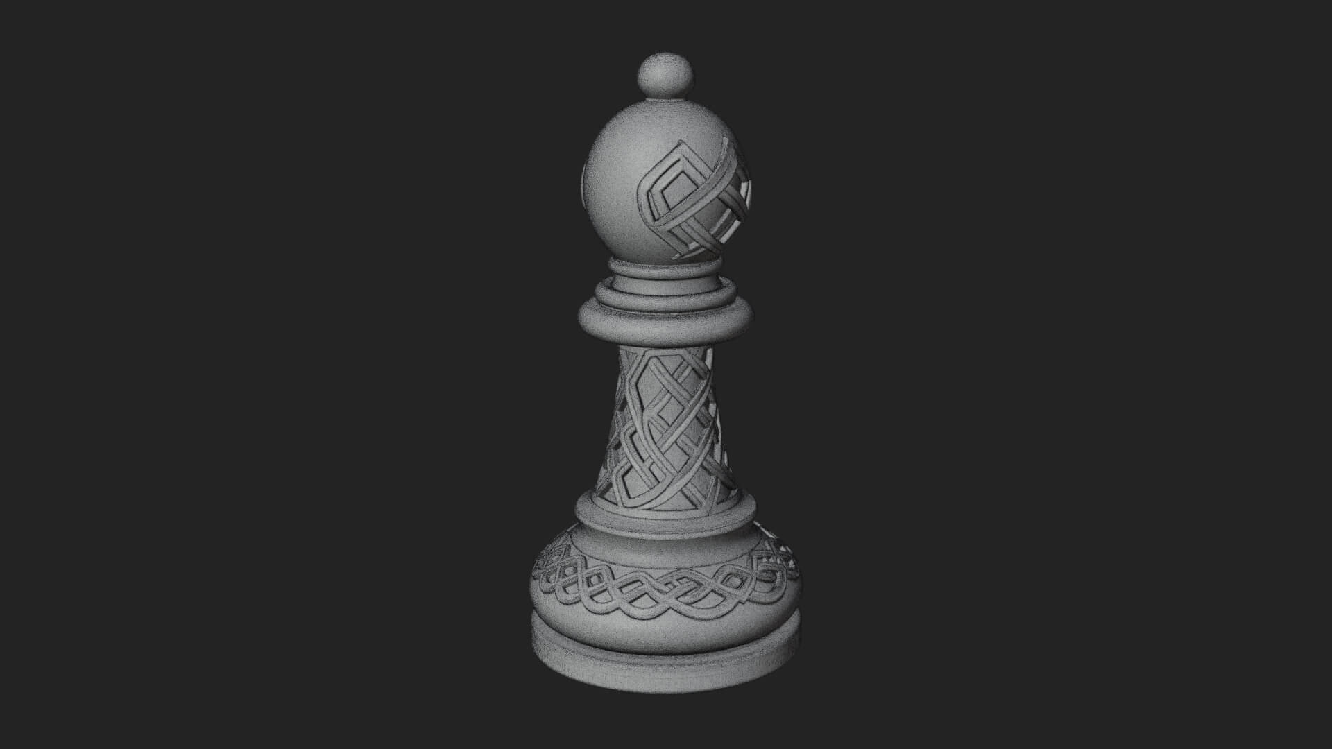 Ornate Chess Piece Statue Design 70 3D Print Model 3D Model