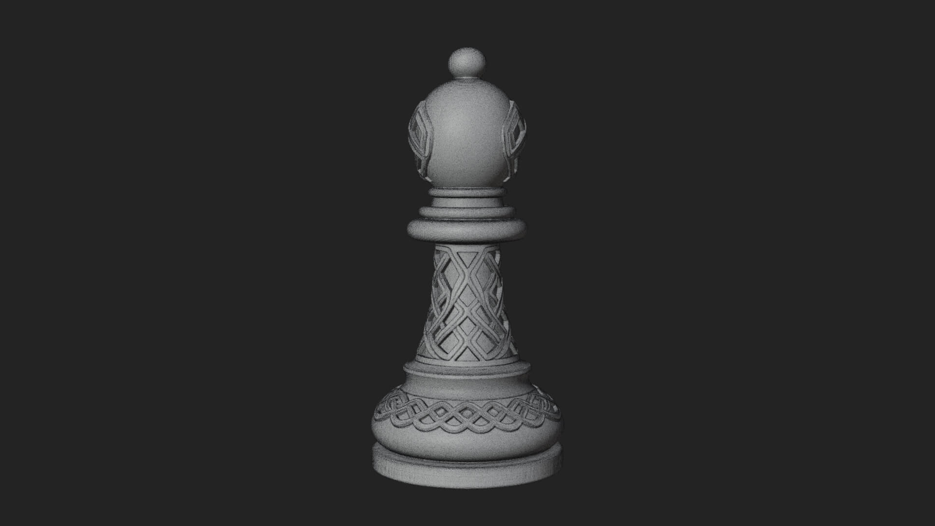 Ornate Chess Piece Statue Design 70 3D Print Model 3D Model