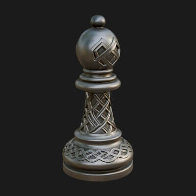 Ornate Chess Piece Statue Design 70 3D Print Model