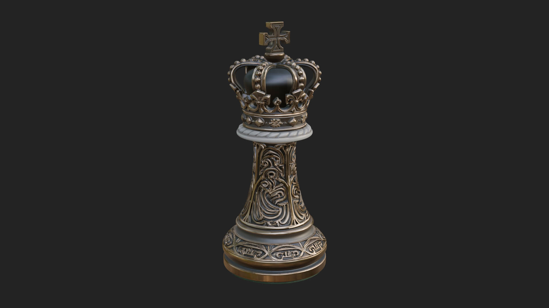 Ornate Chess Piece Statue Design 71 3D Print Model 3D Model