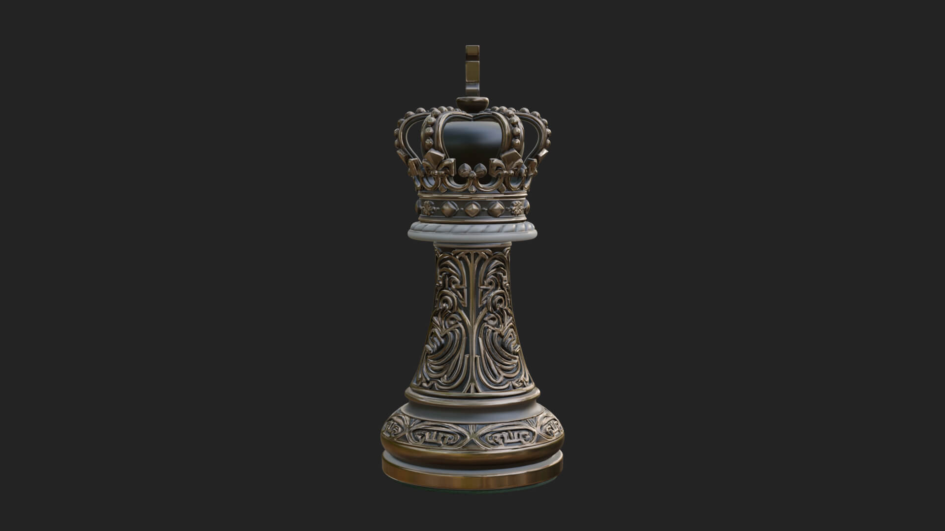 Ornate Chess Piece Statue Design 71 3D Print Model 3D Model