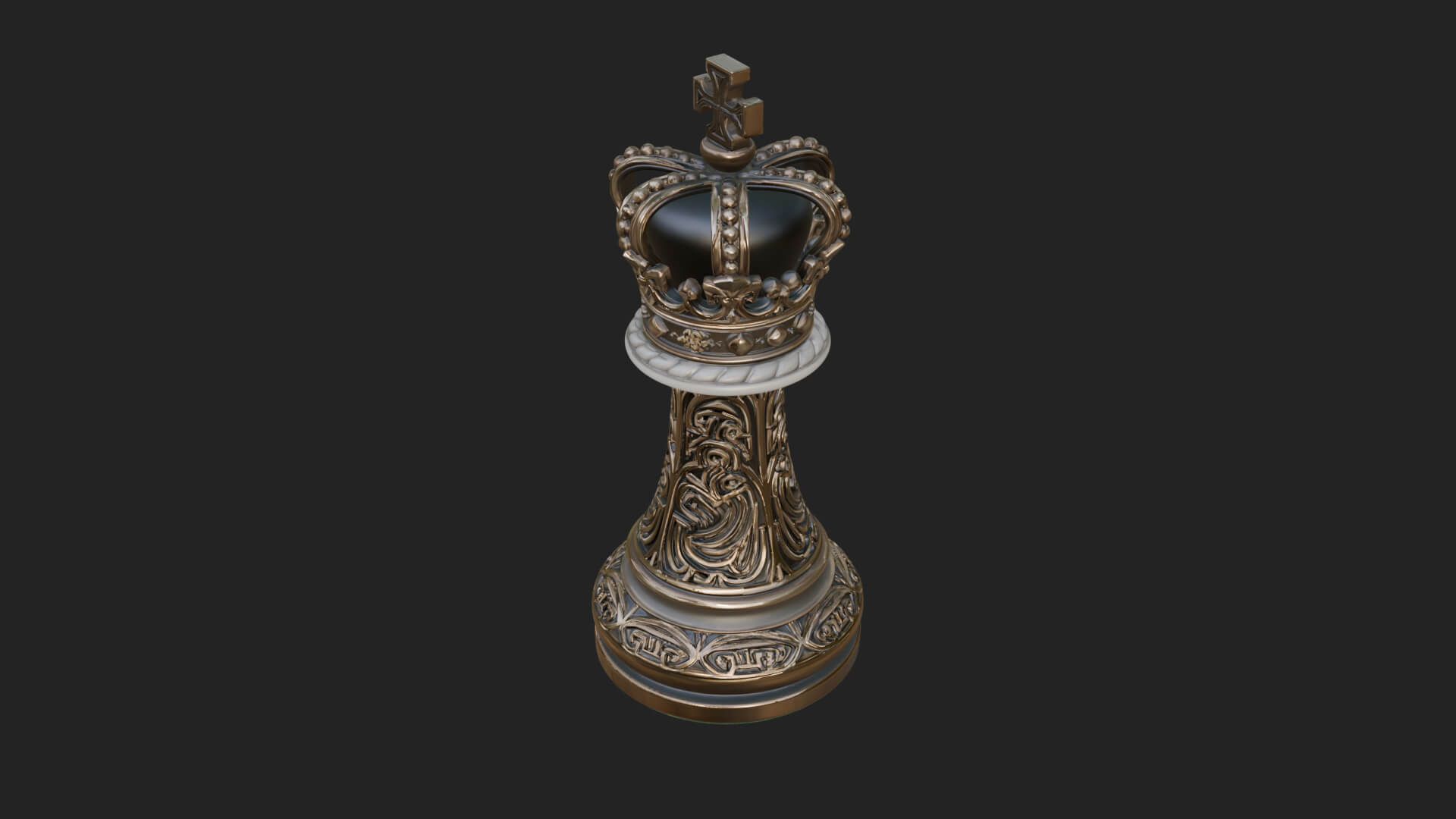 Ornate Chess Piece Statue Design 71 3D Print Model 3D Model