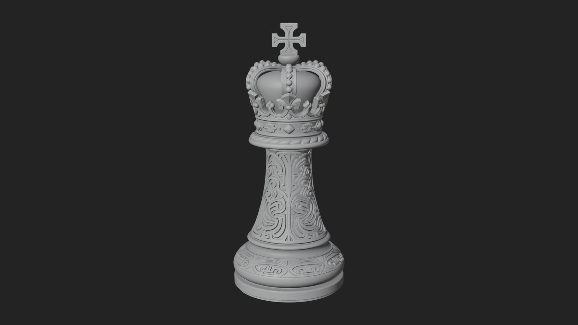 Ornate Chess Piece Statue Design 71 3D Print Model 3D Model