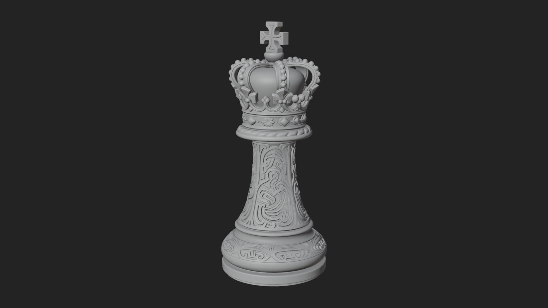 Ornate Chess Piece Statue Design 71 3D Print Model 3D Model