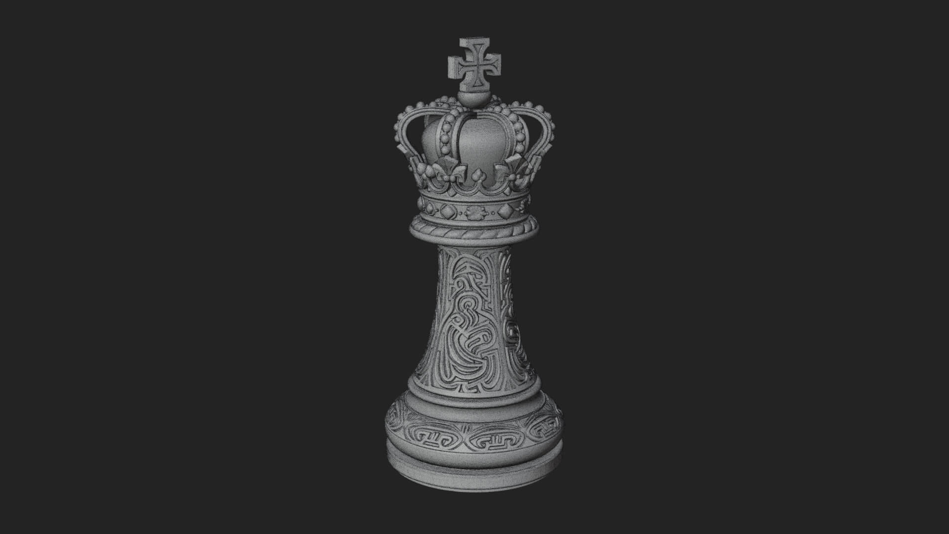 Ornate Chess Piece Statue Design 71 3D Print Model 3D Model