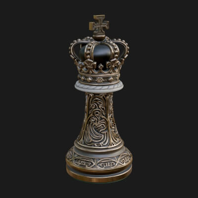 Ornate Chess Piece Statue Design 71 3D Print Model
