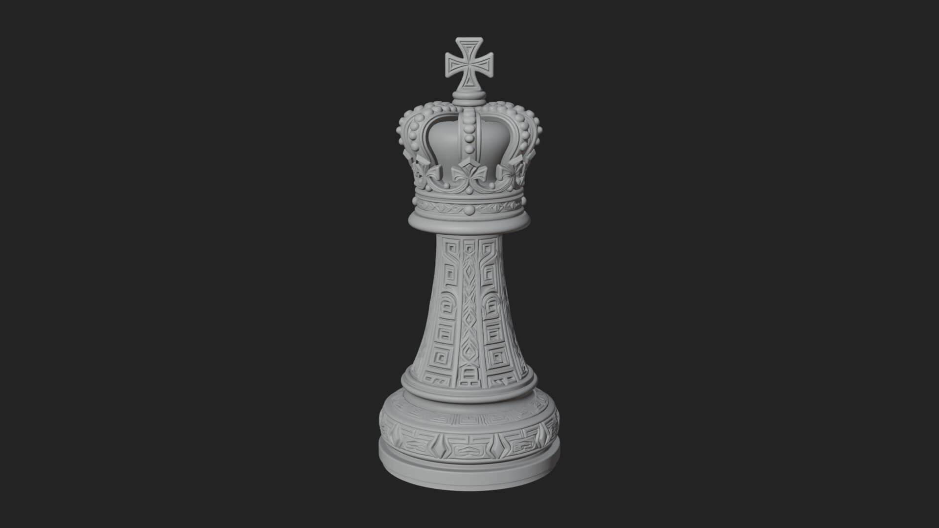 Ornate Chess Piece Statue Design 72 3D Print Model 3D Model