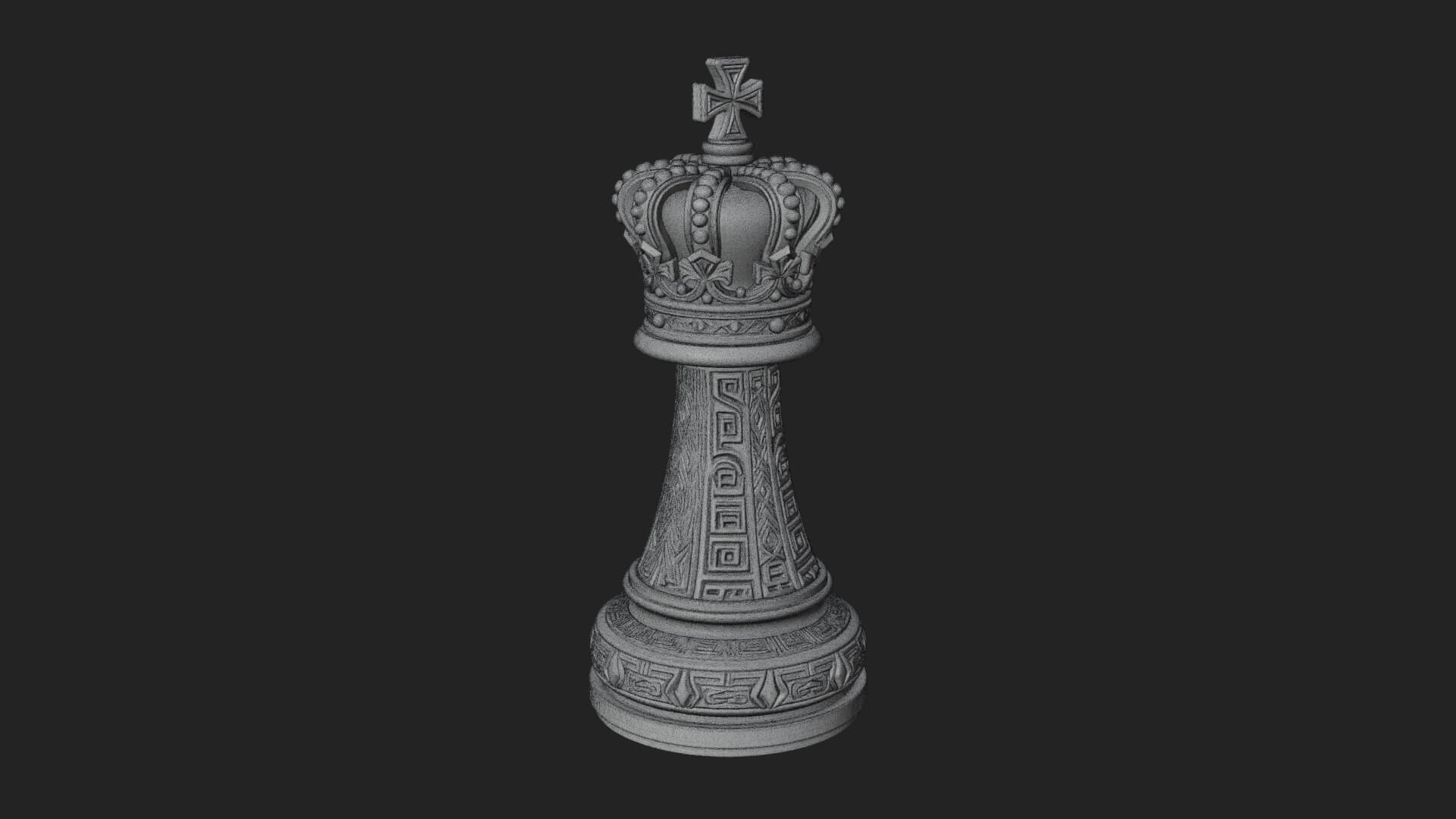 Ornate Chess Piece Statue Design 72 3D Print Model 3D Model