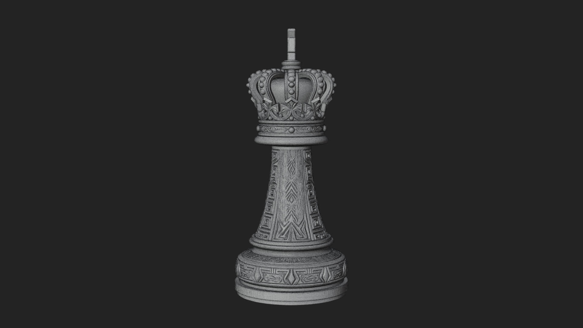 Ornate Chess Piece Statue Design 72 3D Print Model 3D Model