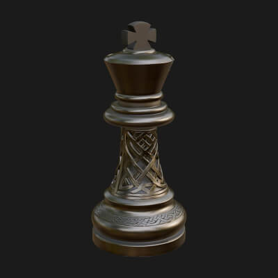 Ornate Chess Piece Statue Design 73 3D Print Model