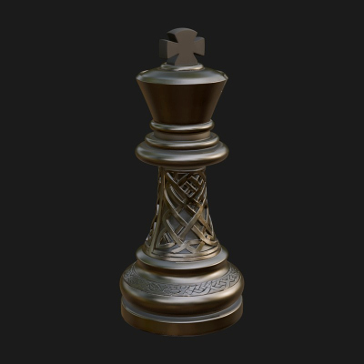 Ornate Chess Piece Statue Design 73 3D Print Model