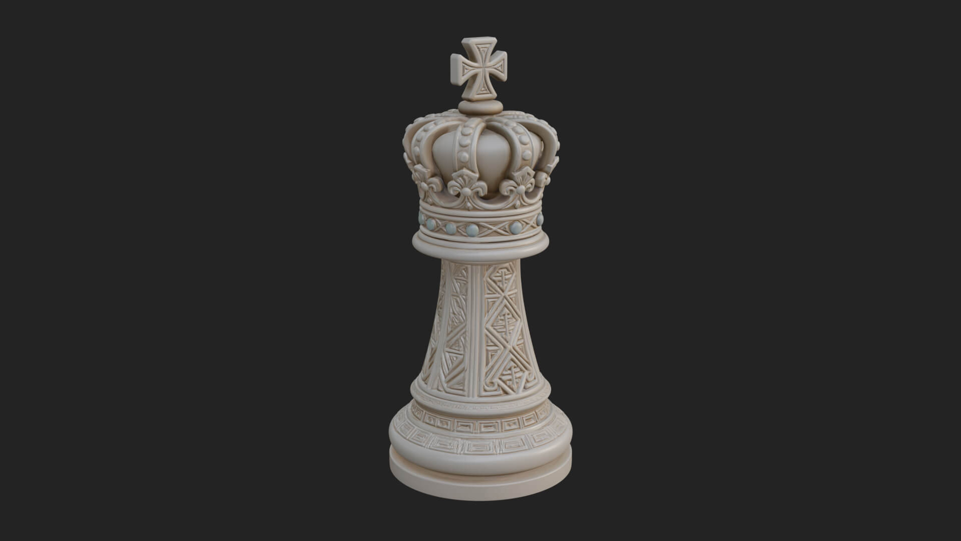 Ornate Chess Piece Statue Design 74 3D Print Model 3D Model