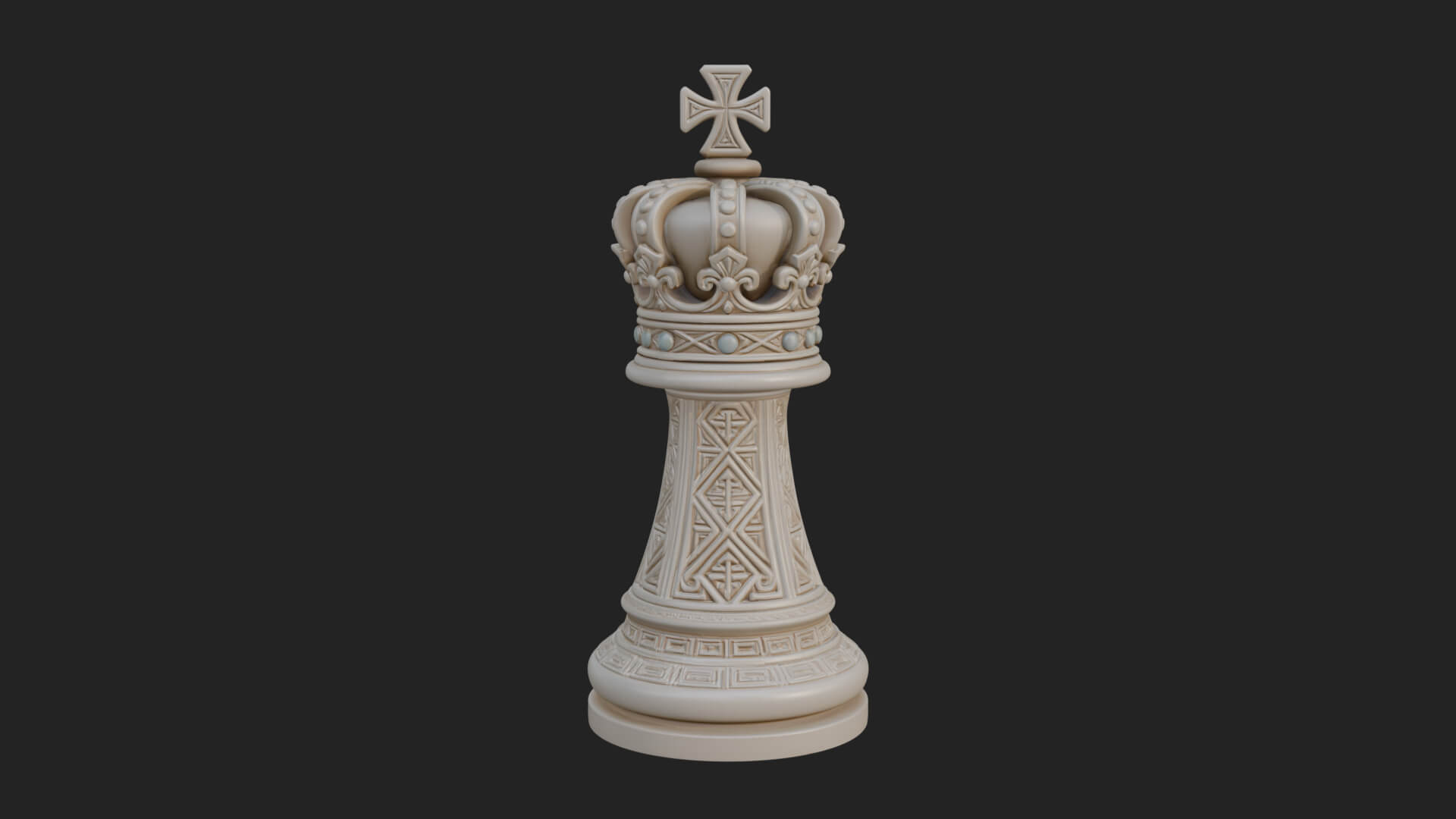 Ornate Chess Piece Statue Design 74 3D Print Model 3D Model
