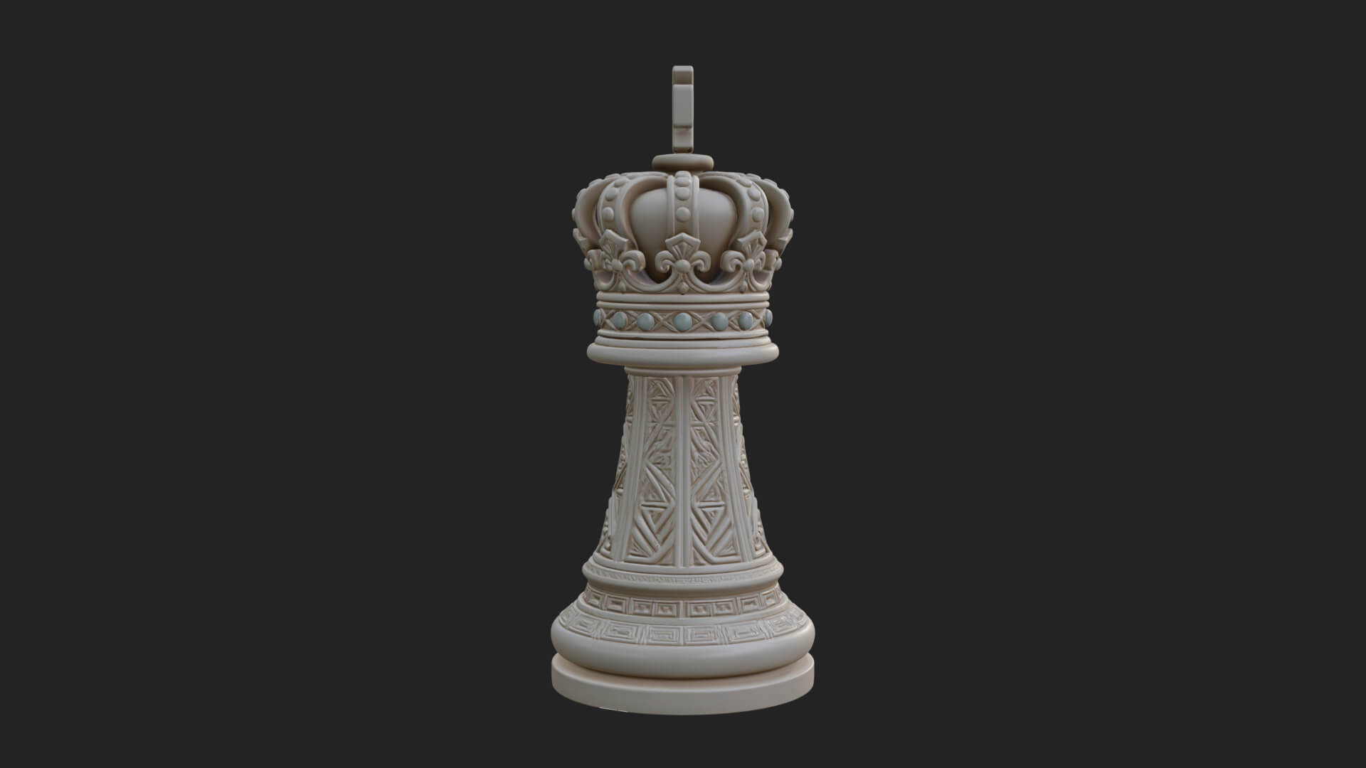 Ornate Chess Piece Statue Design 74 3D Print Model 3D Model