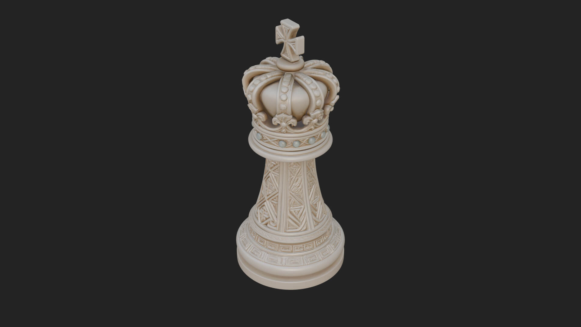 Ornate Chess Piece Statue Design 74 3D Print Model 3D Model