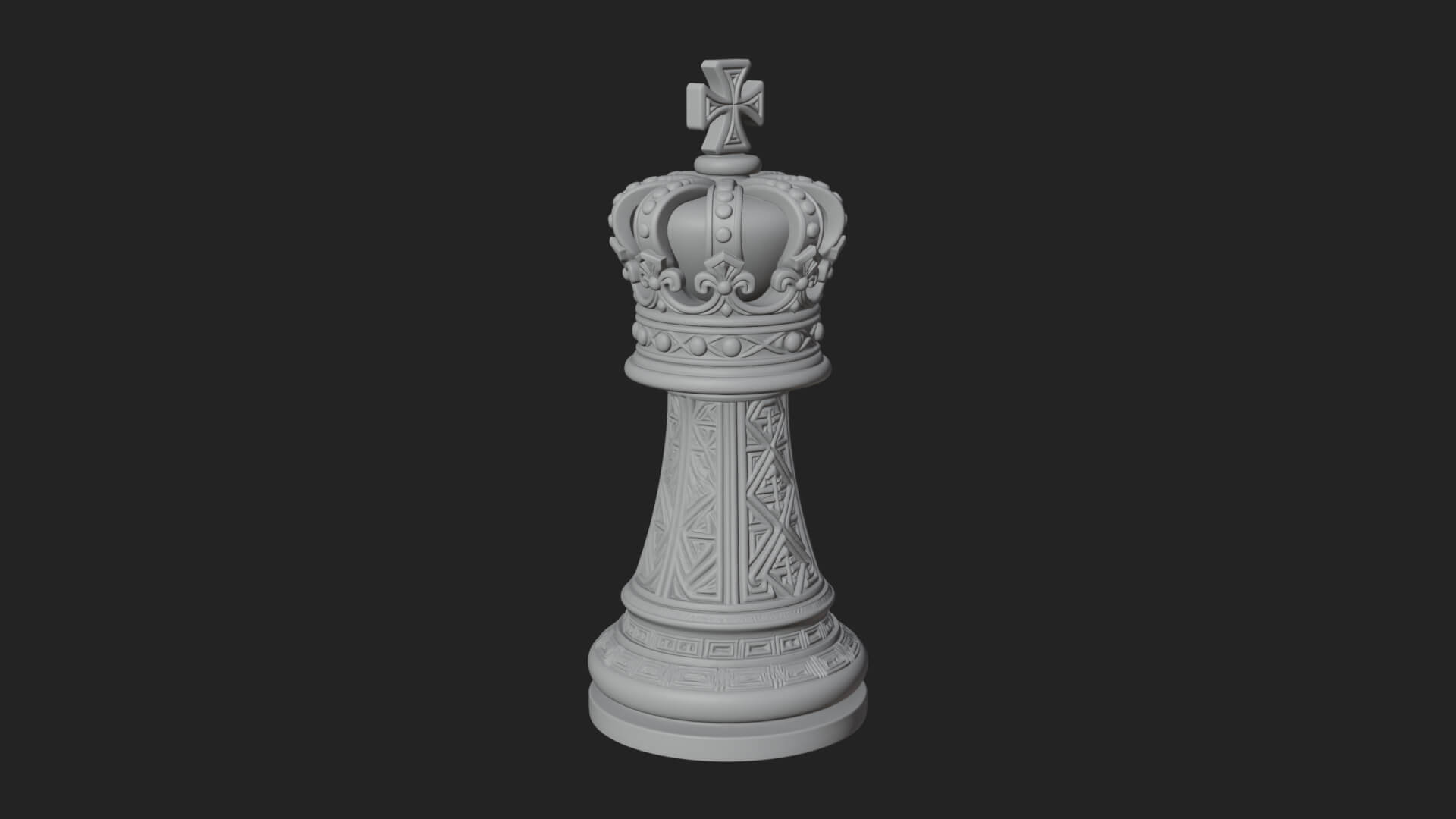 Ornate Chess Piece Statue Design 74 3D Print Model 3D Model