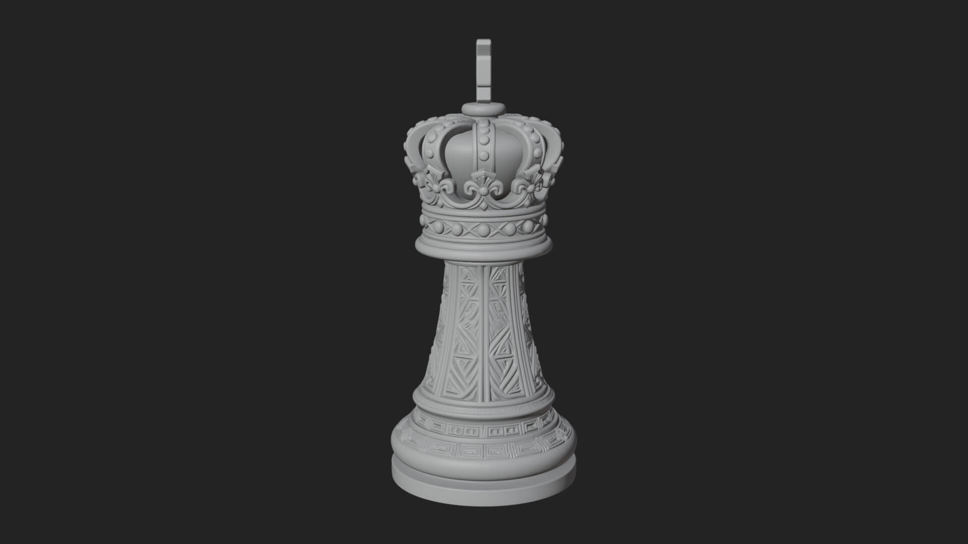 Ornate Chess Piece Statue Design 74 3D Print Model 3D Model