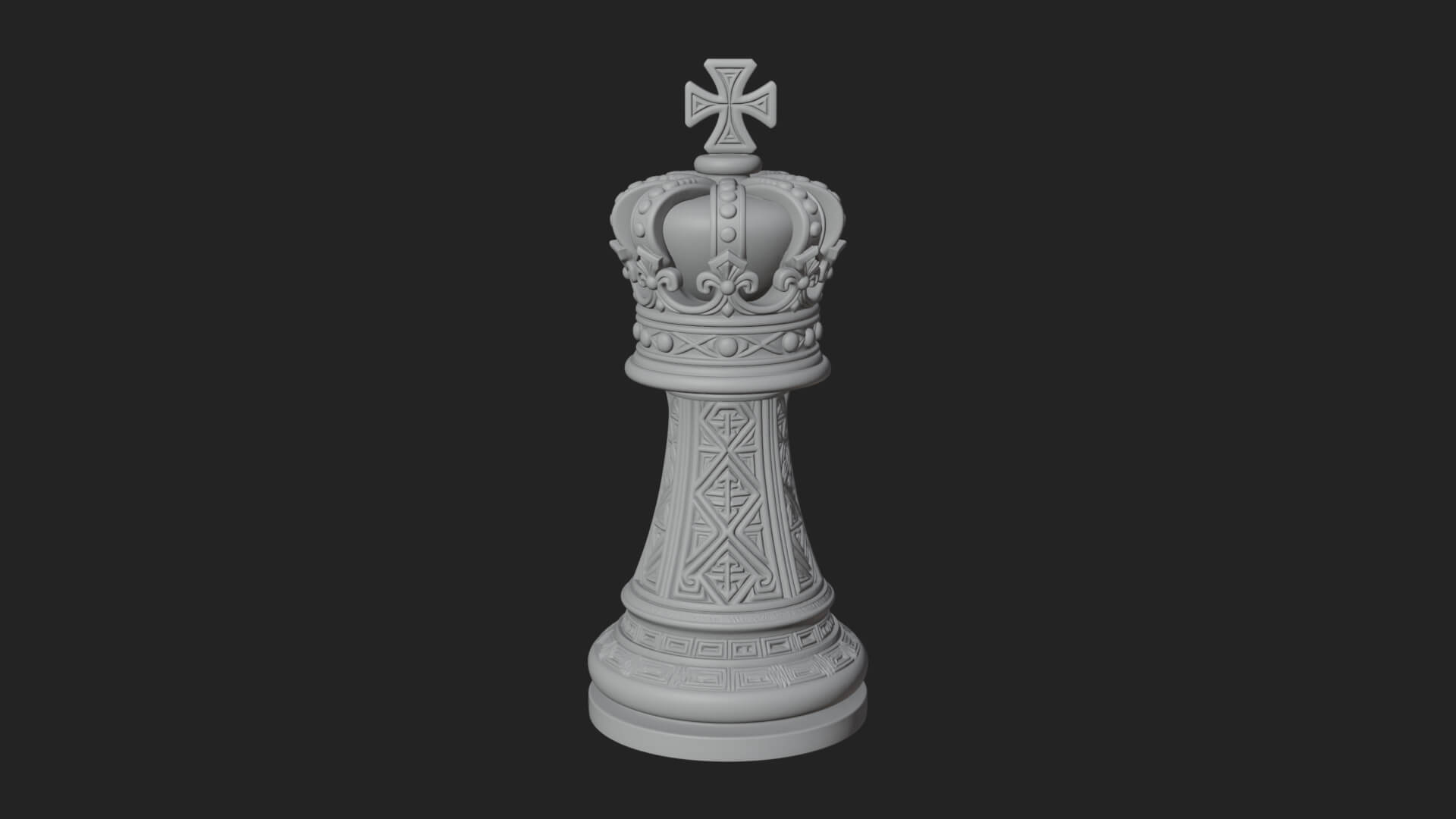 Ornate Chess Piece Statue Design 74 3D Print Model 3D Model