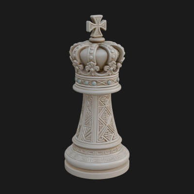 Ornate Chess Piece Statue Design 74 3D Print Model