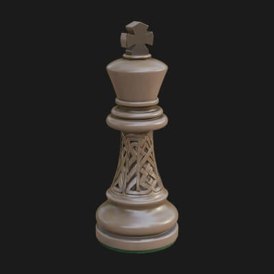 Ornate Chess Piece Statue Design 75 3D Print Model