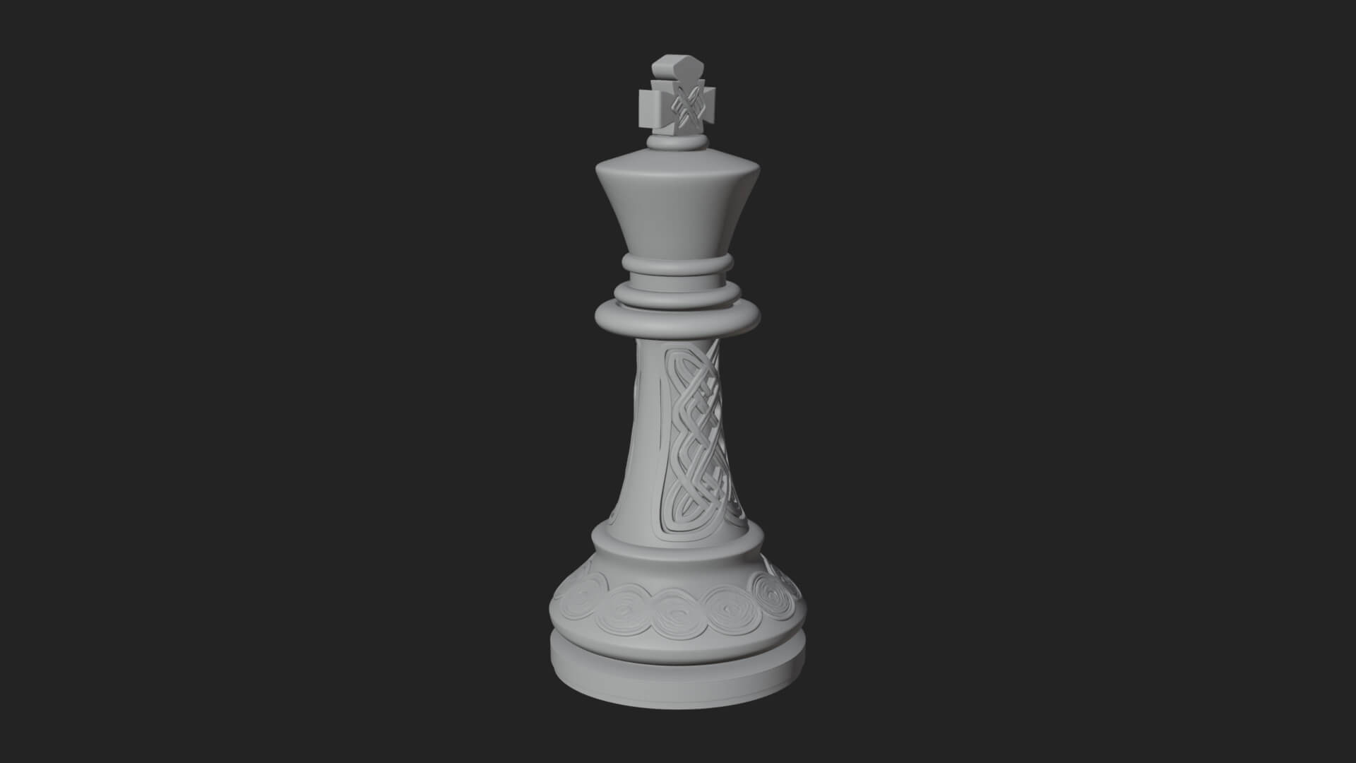 Ornate Chess Piece Statue Design 76 3D Print Model 3D Model