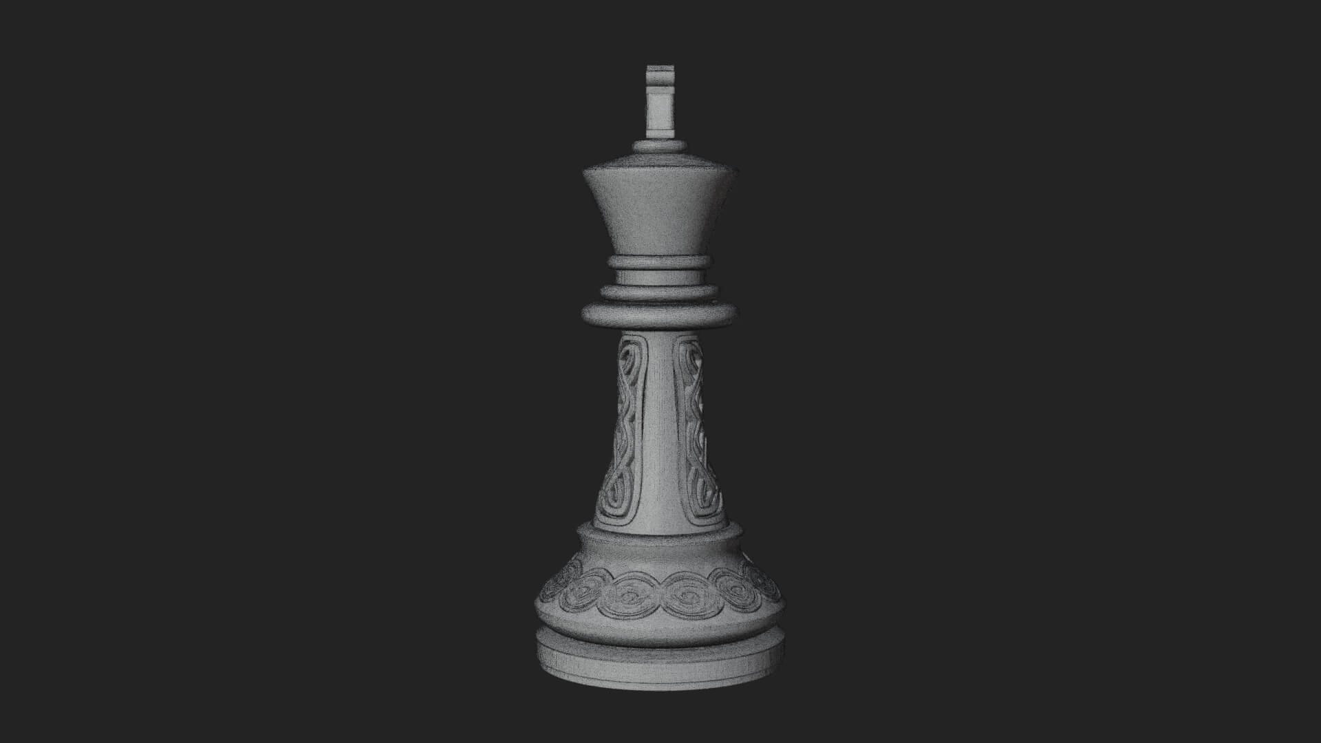 Ornate Chess Piece Statue Design 76 3D Print Model 3D Model
