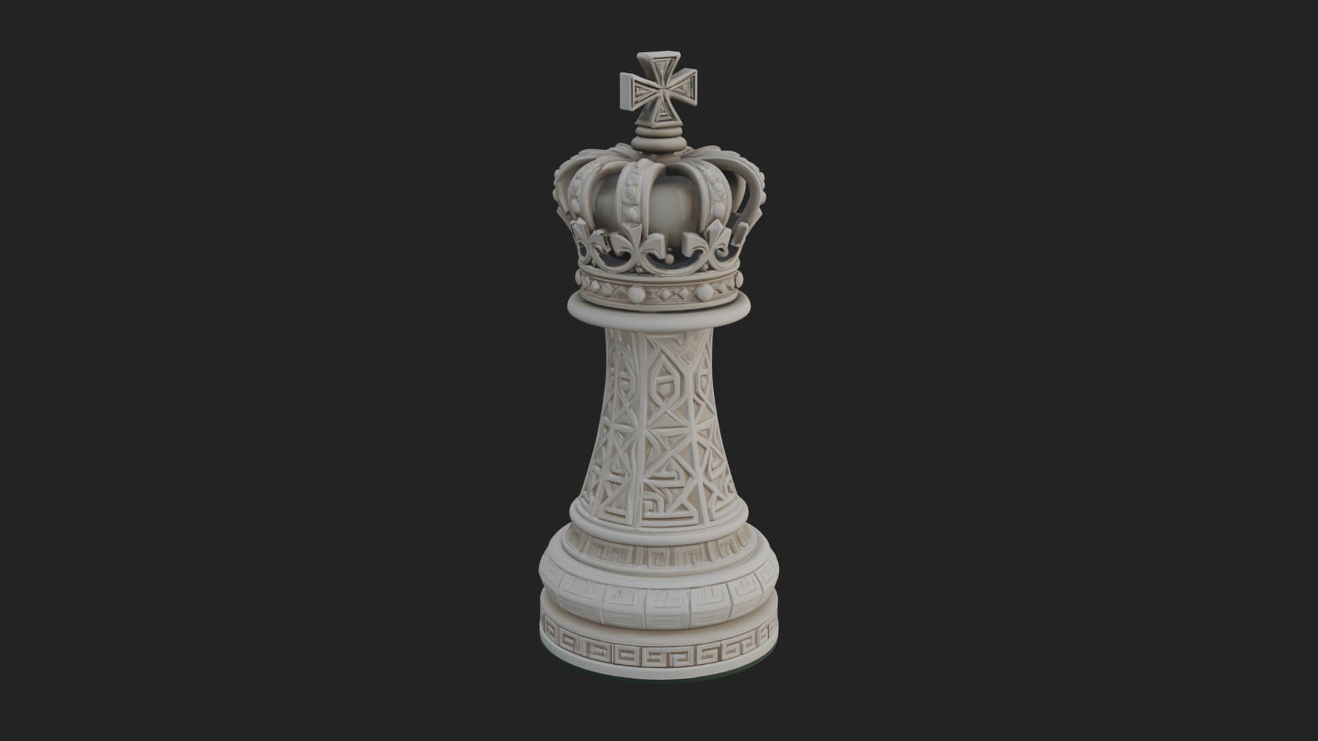 Ornate Chess Piece Statue Design 77 3D Print Model 3D Model