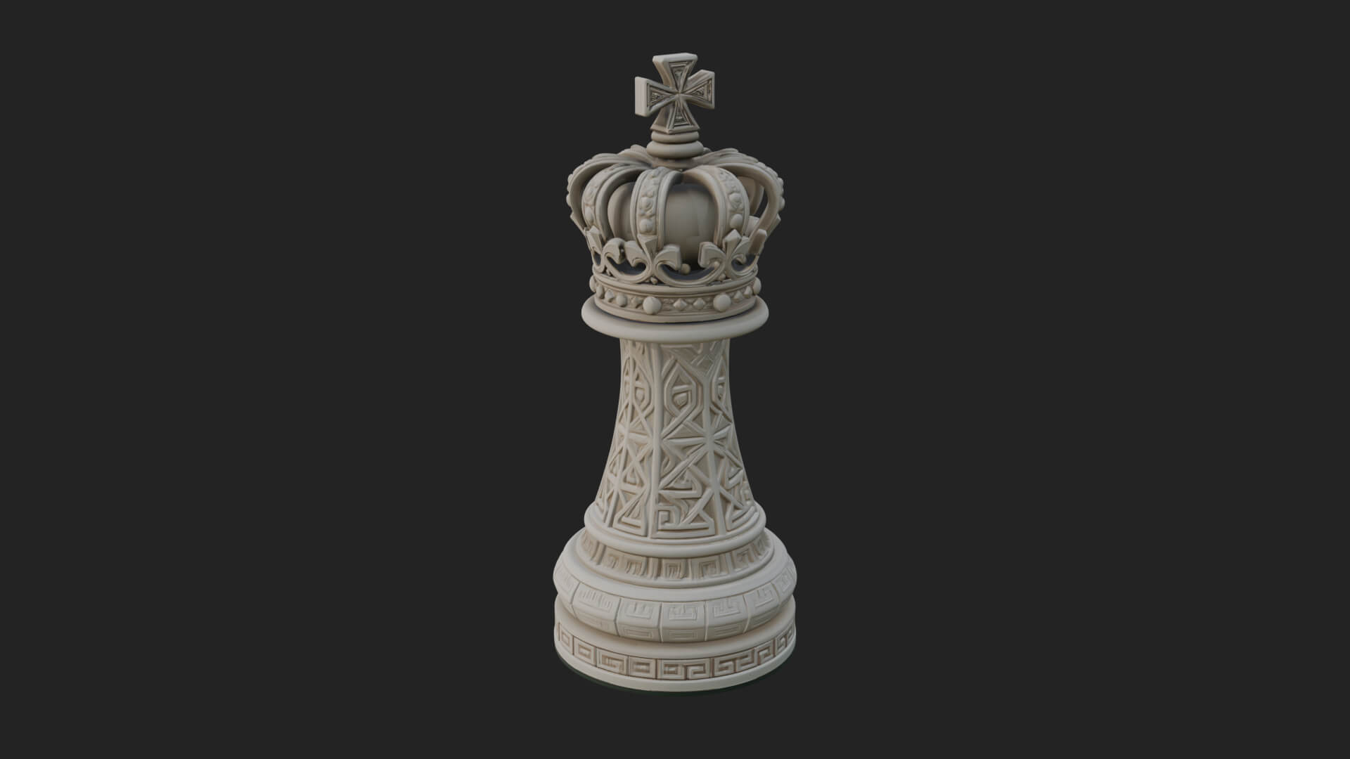 Ornate Chess Piece Statue Design 77 3D Print Model 3D Model