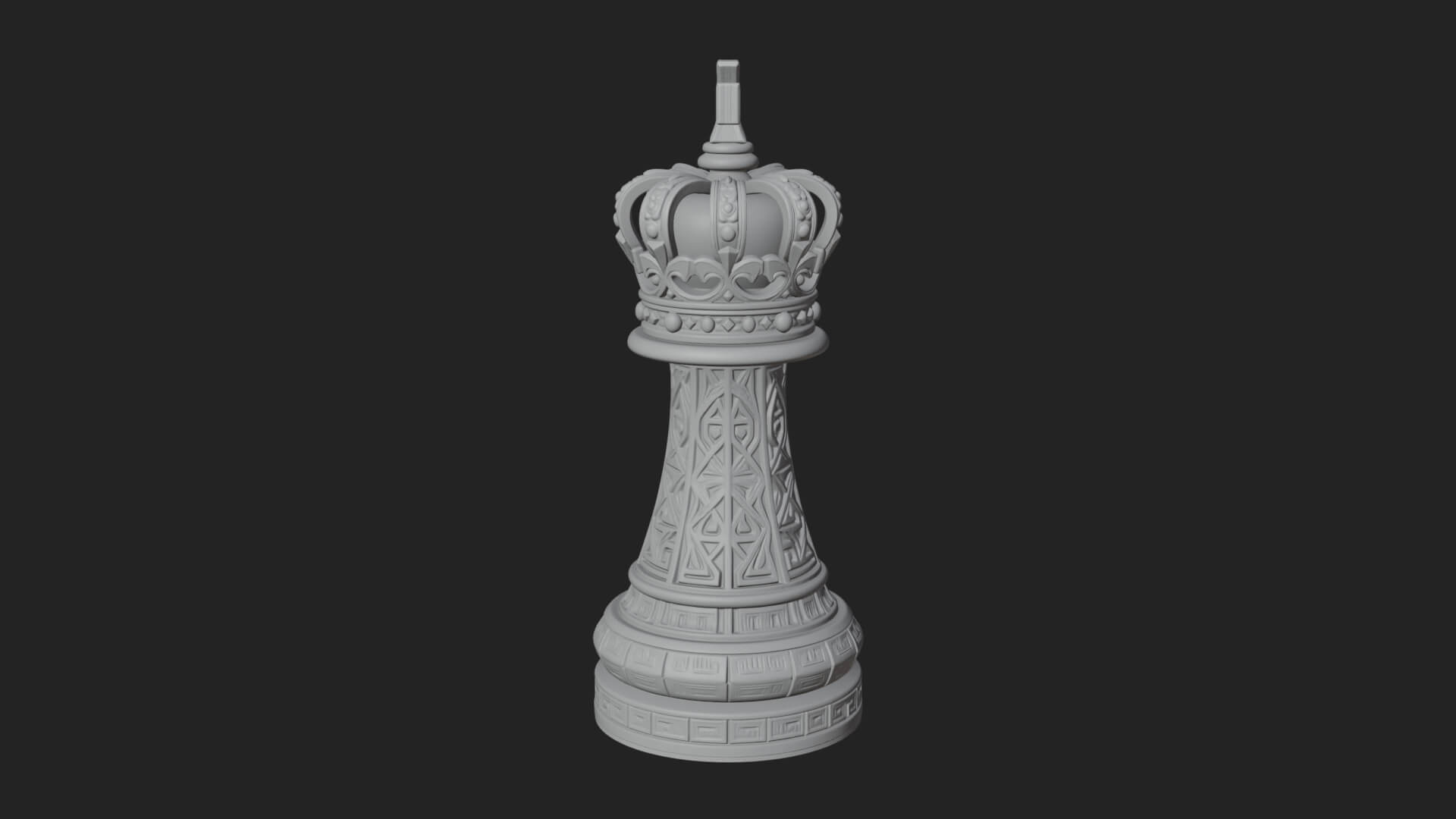 Ornate Chess Piece Statue Design 77 3D Print Model 3D Model