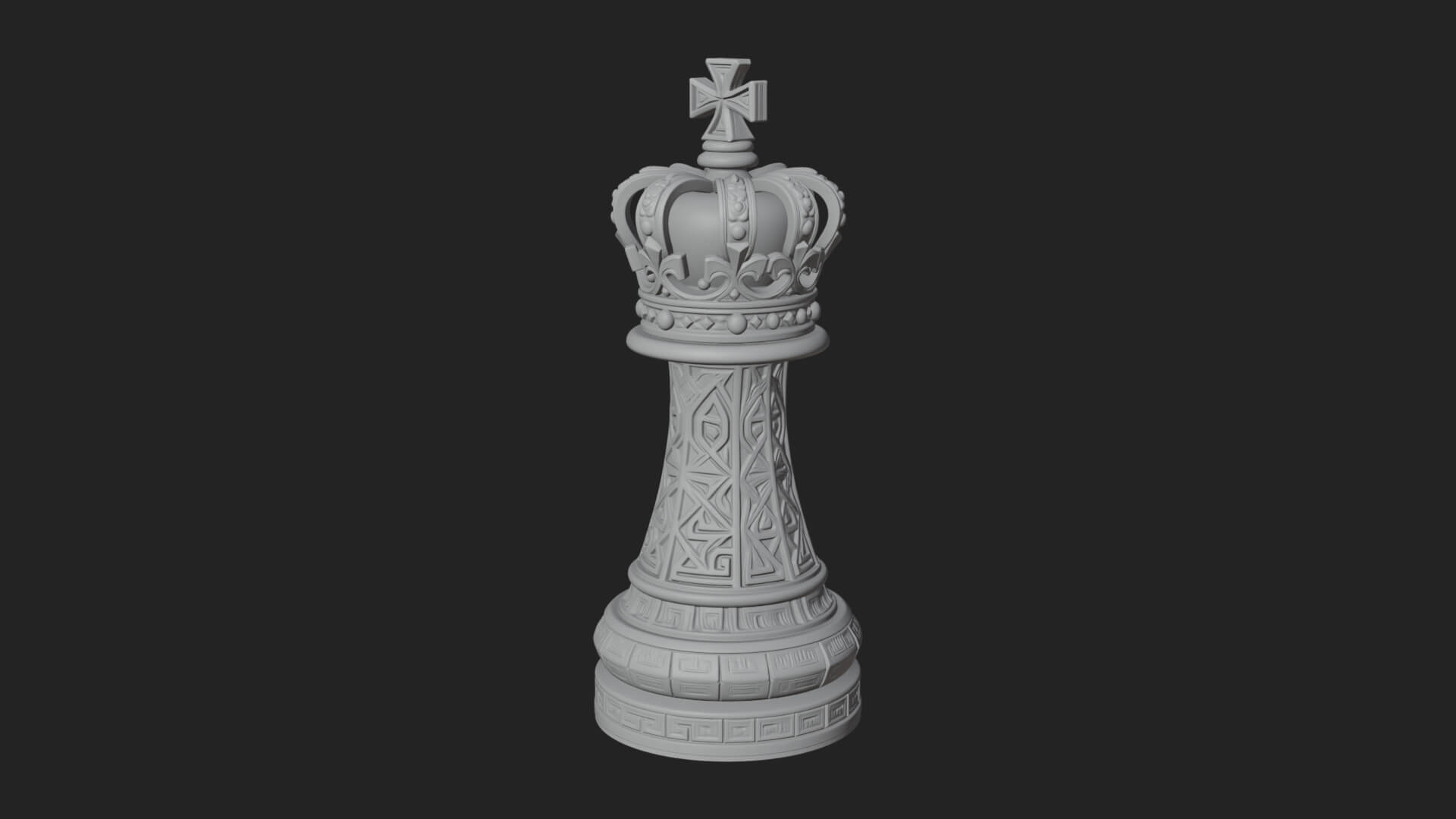 Ornate Chess Piece Statue Design 77 3D Print Model 3D Model