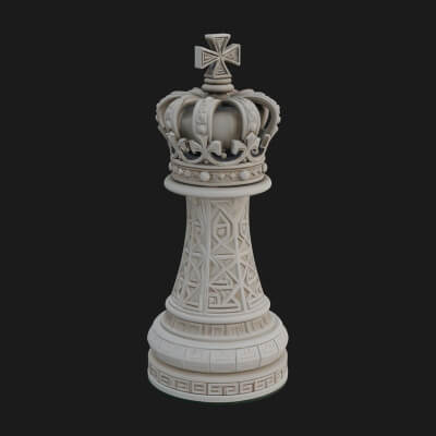 Ornate Chess Piece Statue Design 77 3D Print Model