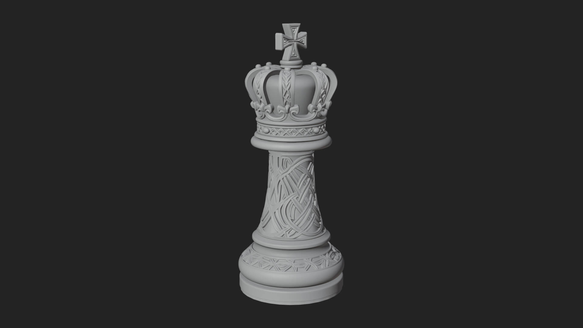 Ornate Chess Piece Statue Design 78 3D Print Model 3D Model