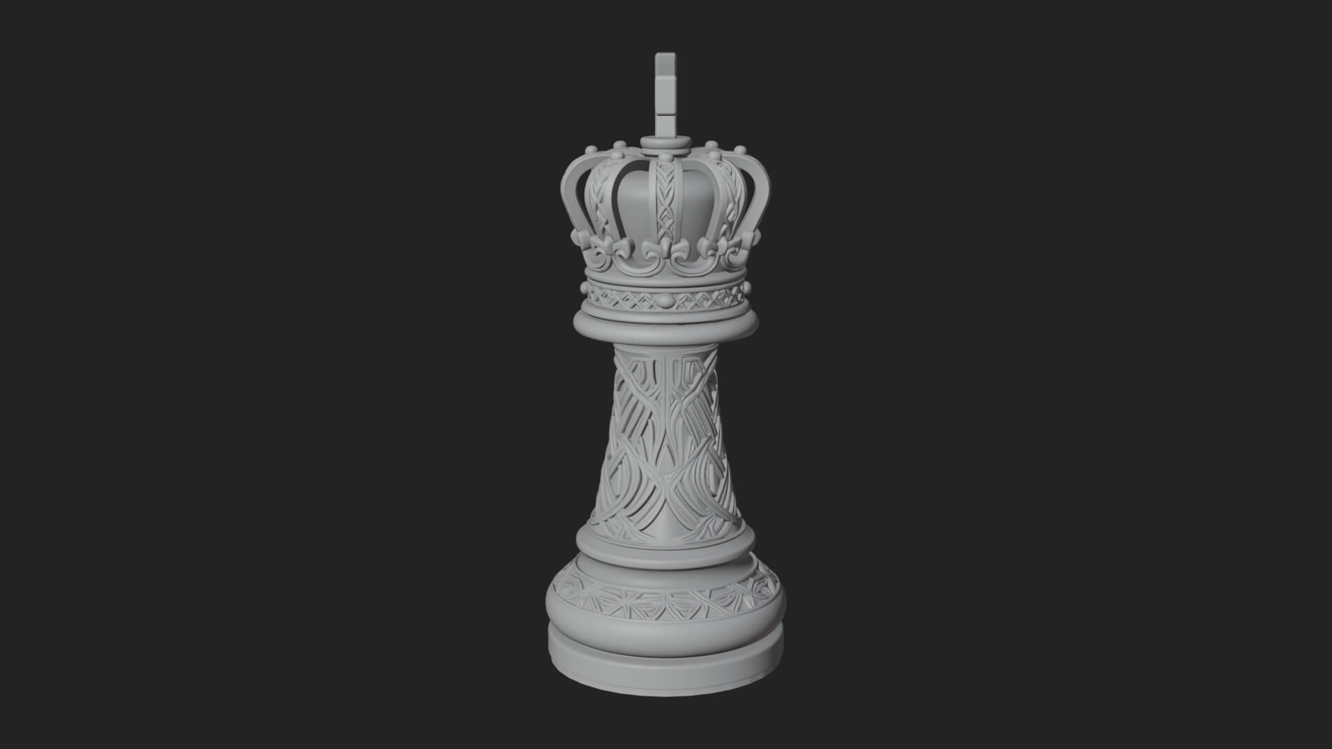 Ornate Chess Piece Statue Design 78 3D Print Model 3D Model