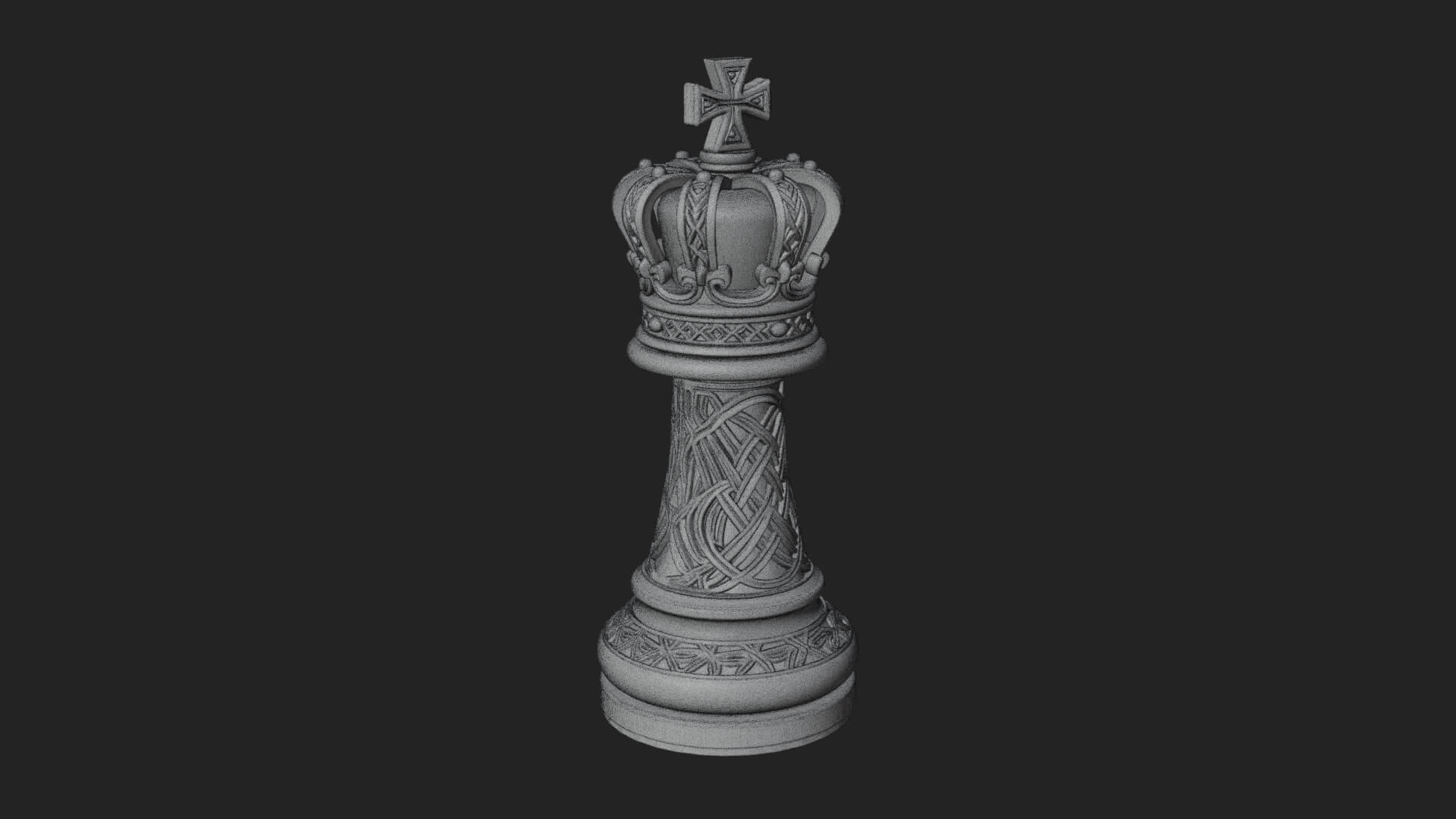 Ornate Chess Piece Statue Design 78 3D Print Model 3D Model