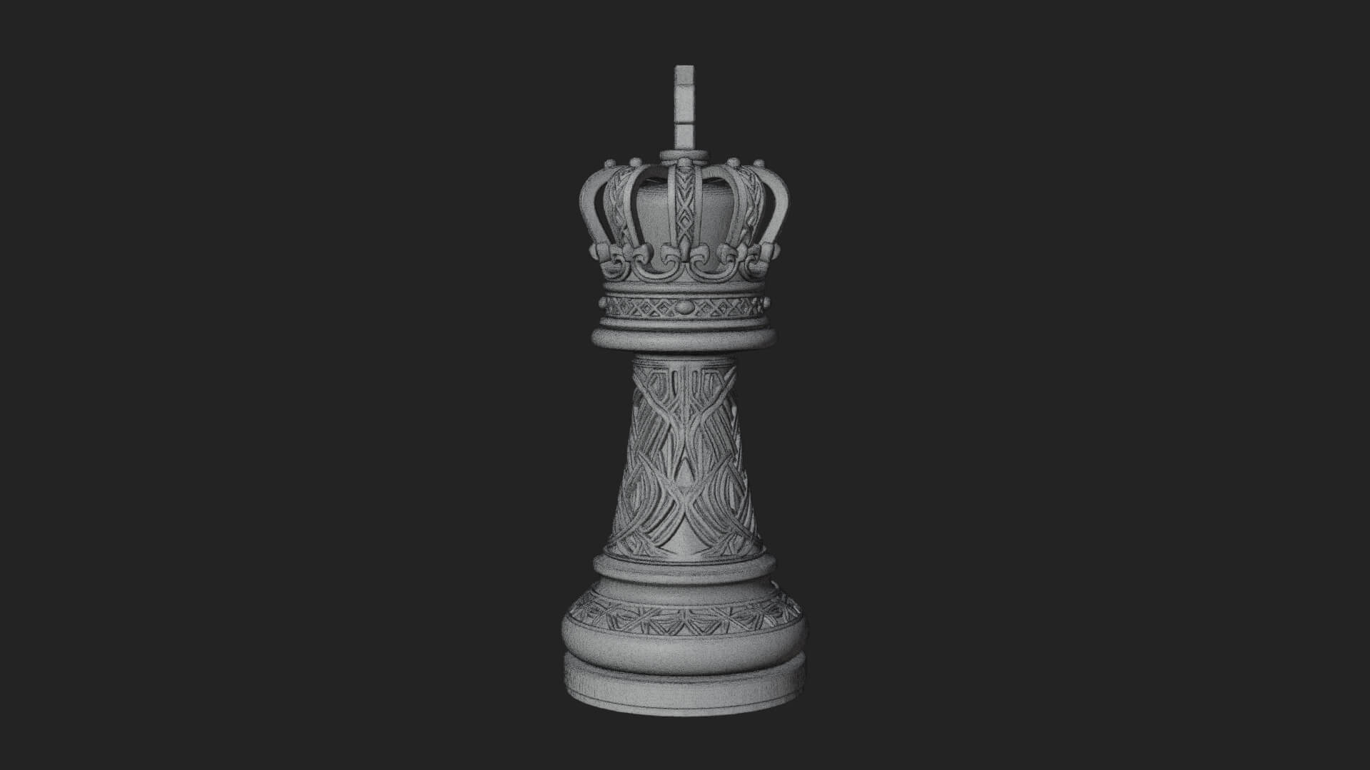 Ornate Chess Piece Statue Design 78 3D Print Model 3D Model