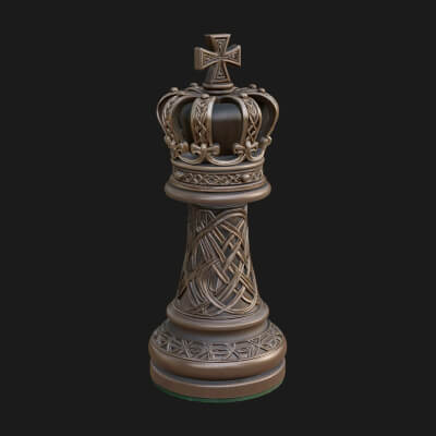 Ornate Chess Piece Statue Design 78 3D Print Model