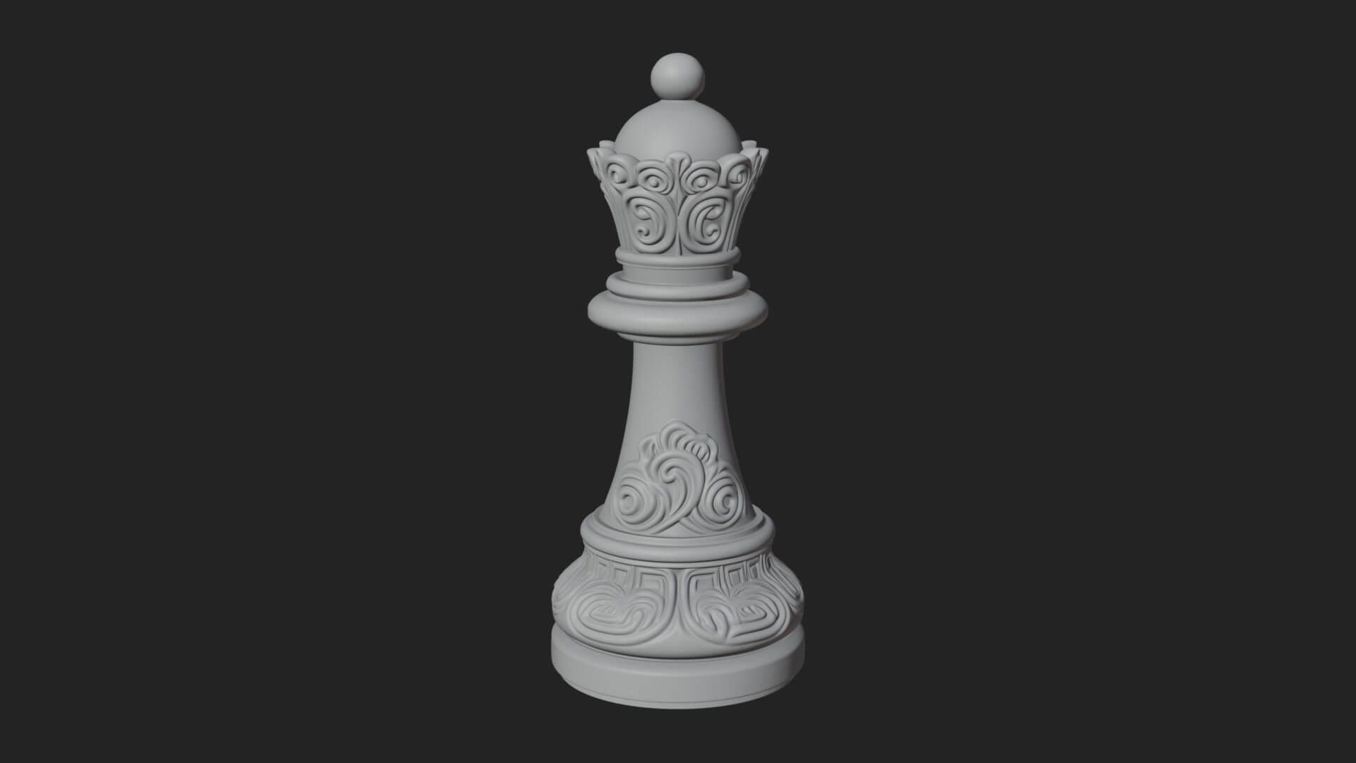 Ornate Chess Piece Statue Design 79 3D Print Model 3D Model