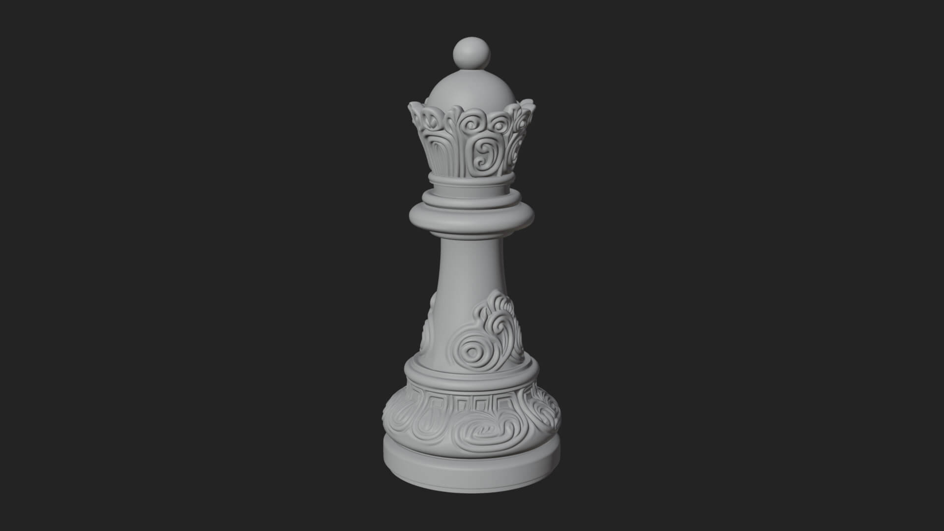 Ornate Chess Piece Statue Design 79 3D Print Model 3D Model