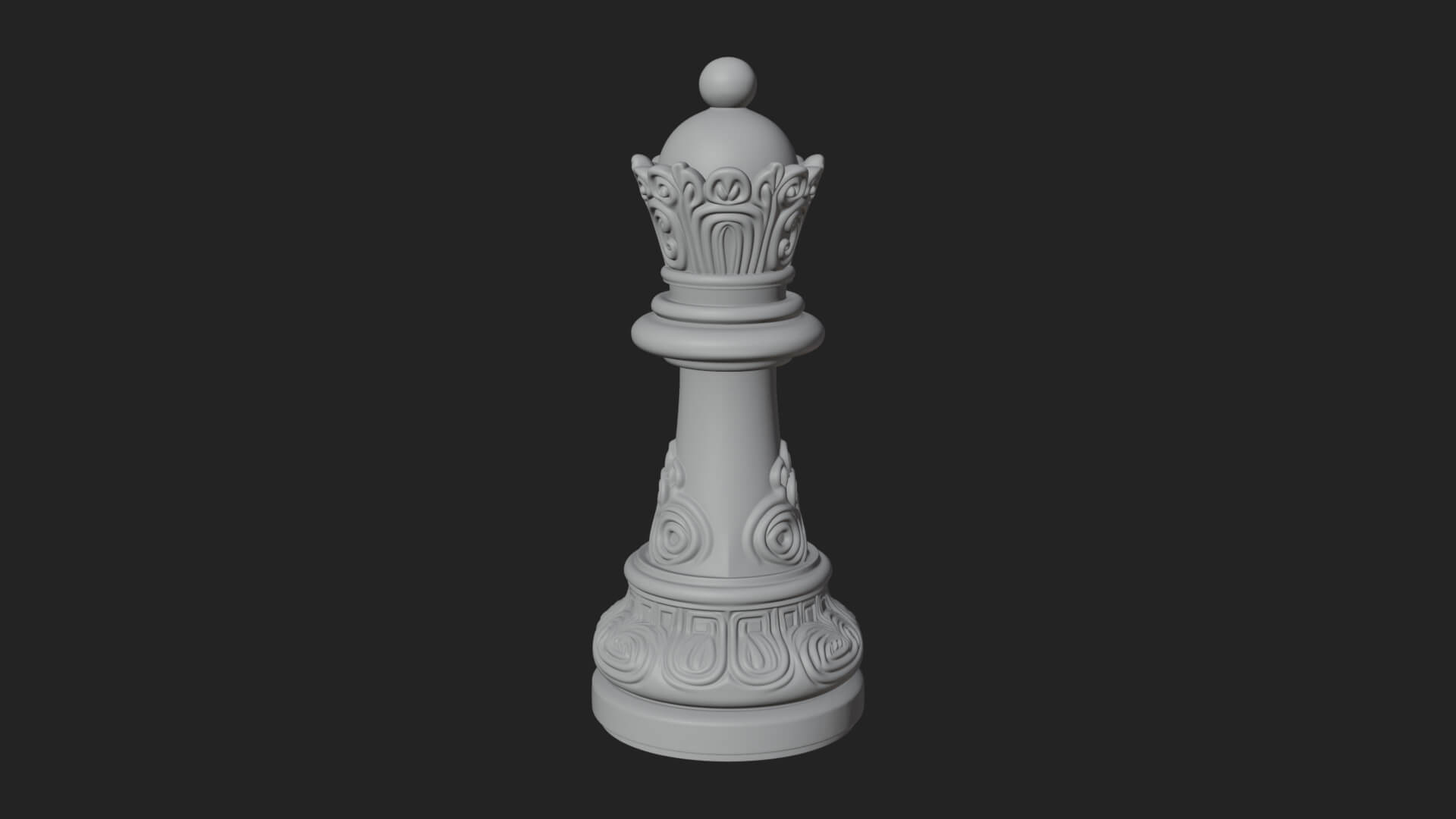 Ornate Chess Piece Statue Design 79 3D Print Model 3D Model