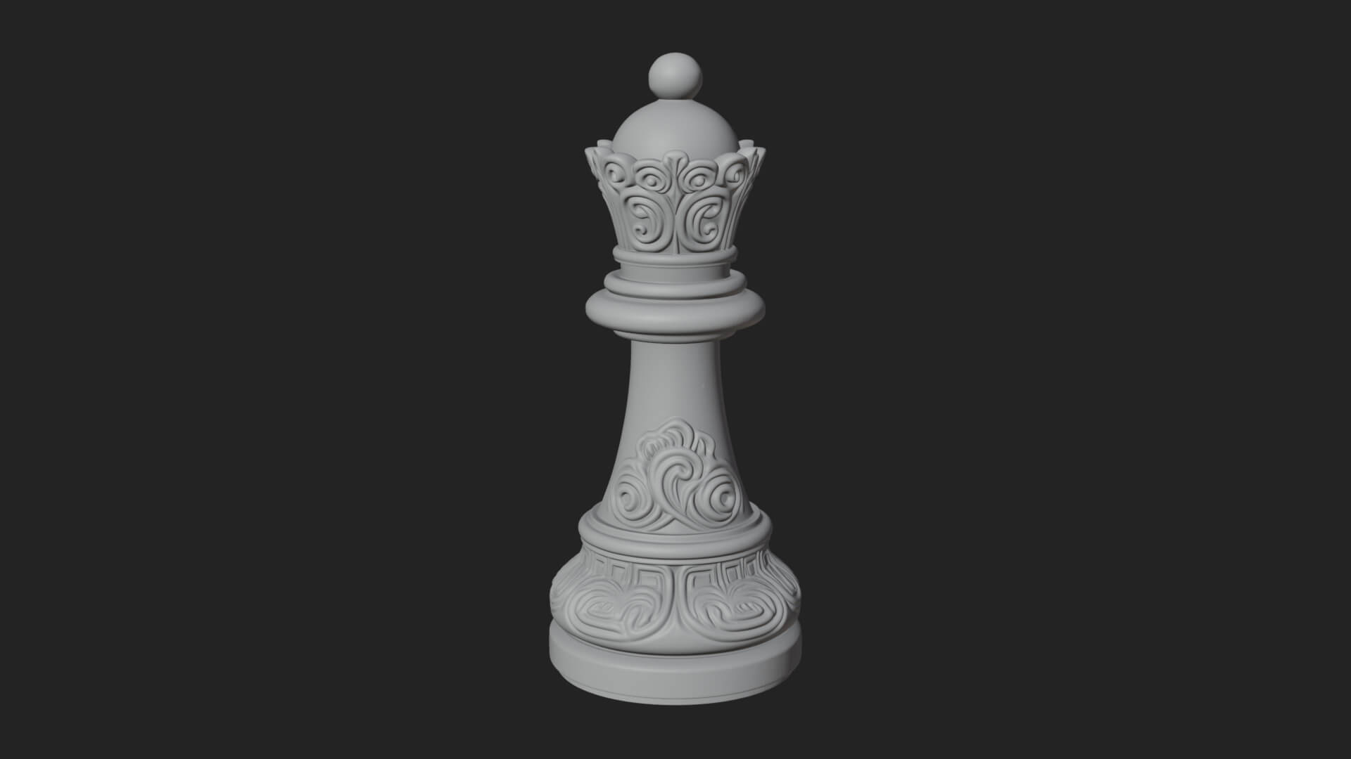 Ornate Chess Piece Statue Design 79 3D Print Model 3D Model