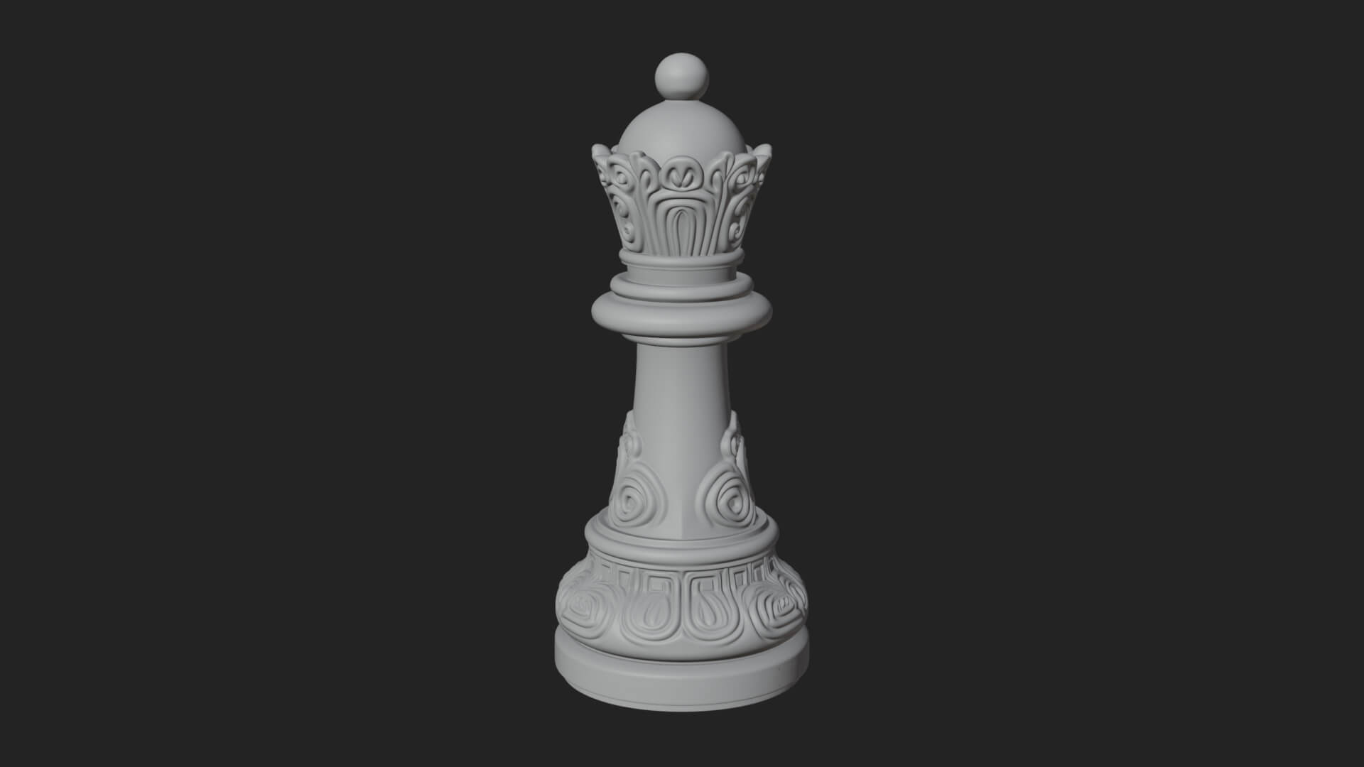 Ornate Chess Piece Statue Design 79 3D Print Model 3D Model