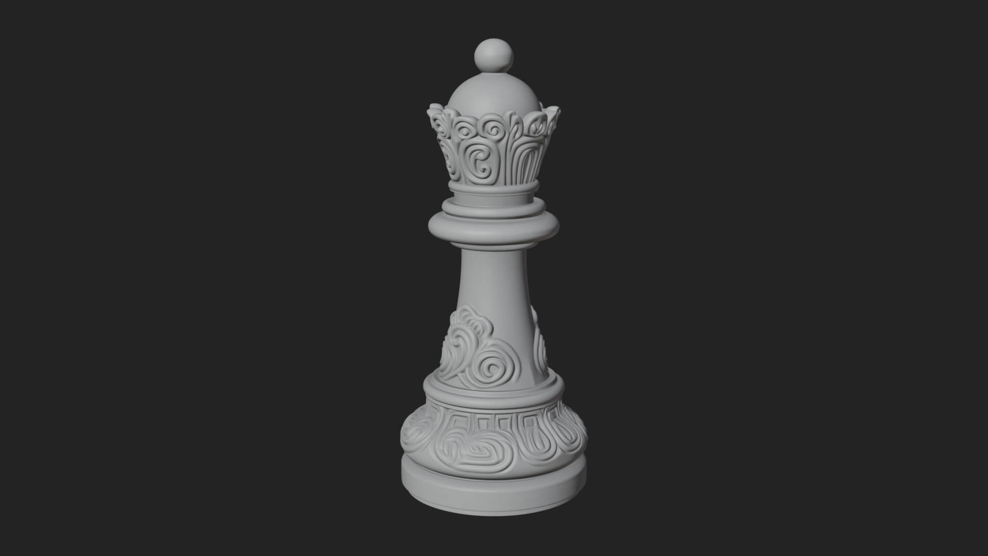 Ornate Chess Piece Statue Design 79 3D Print Model 3D Model