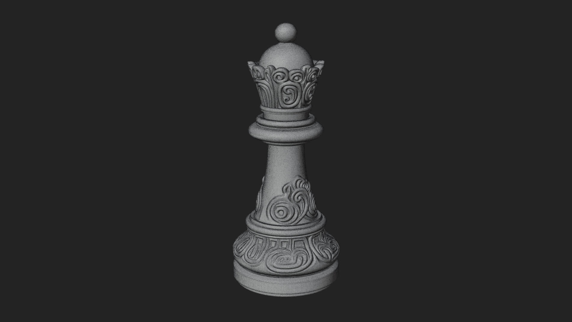 Ornate Chess Piece Statue Design 79 3D Print Model 3D Model