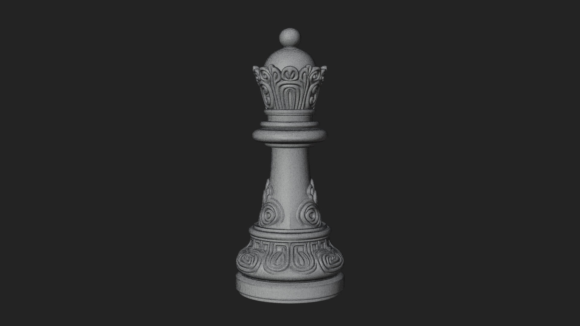 Ornate Chess Piece Statue Design 79 3D Print Model 3D Model