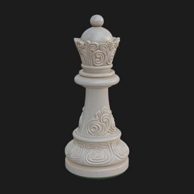Ornate Chess Piece Statue Design 79 3D Print Model