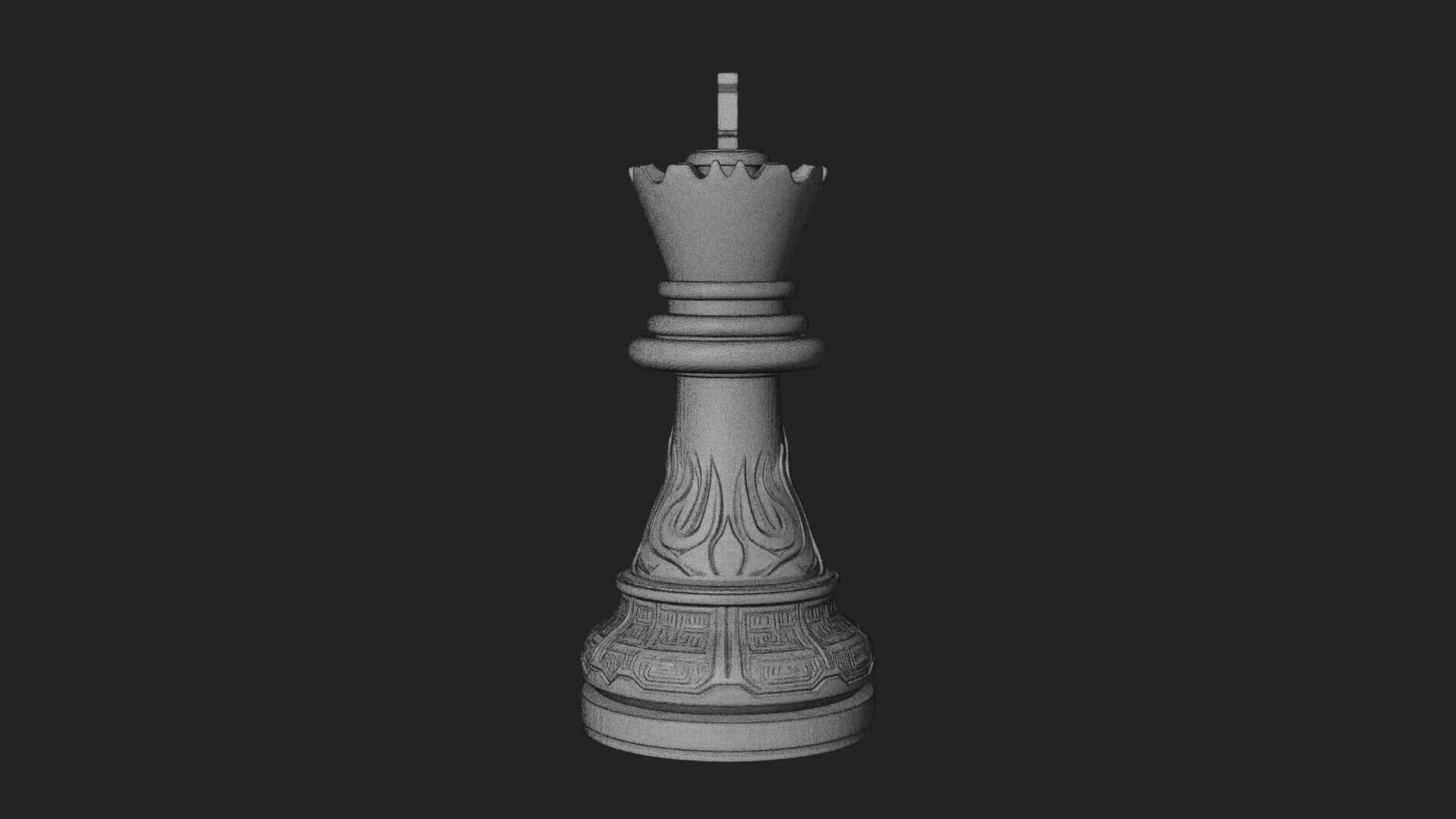 Ornate Chess Piece Statue Design 8 3D Print Model 3D Model